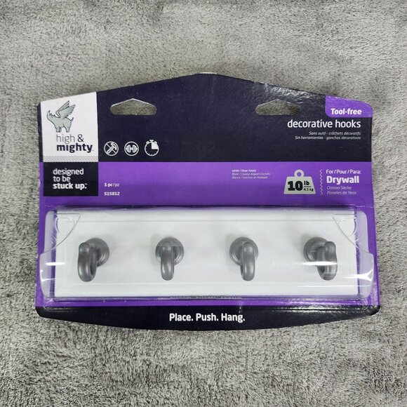 High & Mighty Tool-Free Decorative Hooks For Drywall - Picture 2 of 7